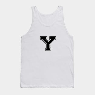 Initial Letter Y - Varsity Style Design - Black text Tank Top